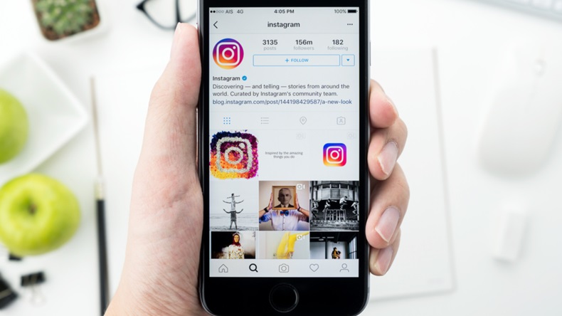 Instagram application on an iPhone screen