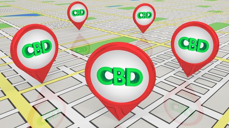 CBD Cannabidiol Marijuana Cannabis Map Pins Store Locations