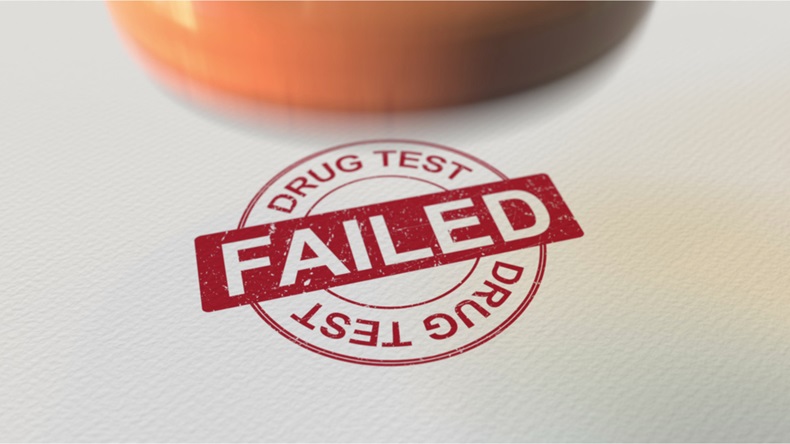 DRUG TEST FAILED wooden stamp conceptual 3D rendering - Illustration 