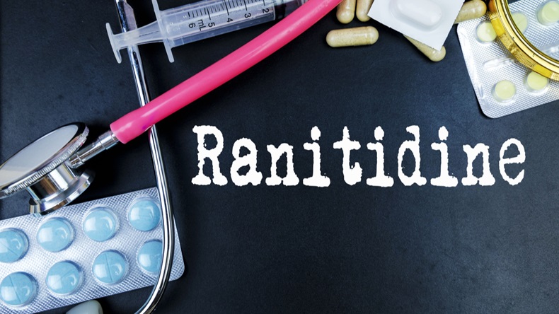 Ranitidine drug word use in medicine word in medical background. - Image 