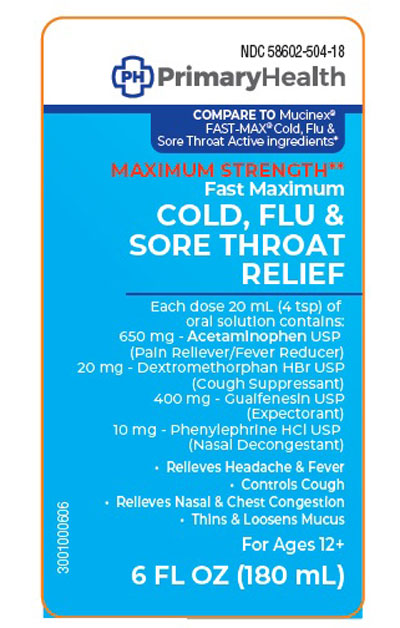 Primary Cold Flu and sore throat